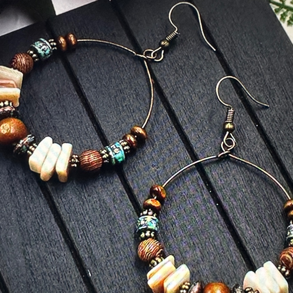 ❣️5|$25❣️Last 1 Bohemian Beaded Hoop Earrings